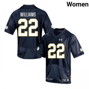 Women's Aneyas Williams Navy Notre Dame Fighting Irish #22 College Football 2025 Jerseys 179402-820