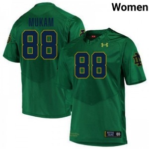 Women Armel Mukam Green Notre Dame Fighting Irish #88 College Football Alumni Jersey 373502-725