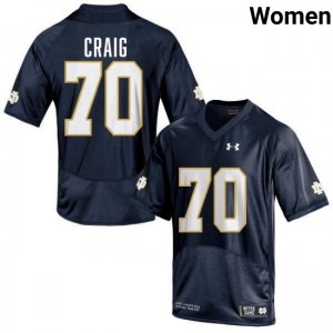 Womens Ashton Craig Navy Notre Dame Fighting Irish #70 College Football Stitched Jerseys 962650-682