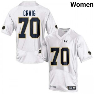 Women's Ashton Craig White Notre Dame Fighting Irish #70 College Football 2025-26 Jersey 753438-510