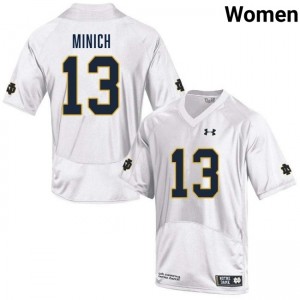 Women's Ben Minich White Notre Dame Fighting Irish #13 College Football NCAA Jerseys 923846-320