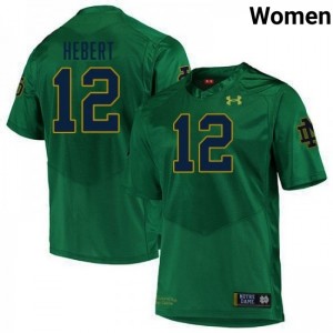 Womens Blake Hebert Green Notre Dame Fighting Irish #12 College Football Embroidery Jerseys 917999-842