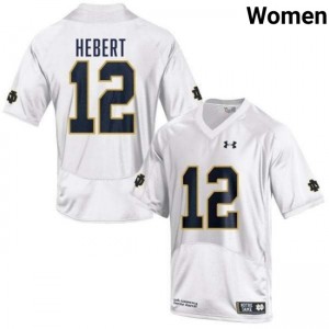 Womens Blake Hebert White Notre Dame Fighting Irish #12 College Football Alumni Jersey 785797-256