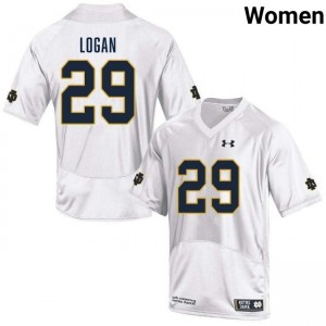 Women's Brandon Logan White Notre Dame Fighting Irish #29 College Football Replica Jersey 111082-536