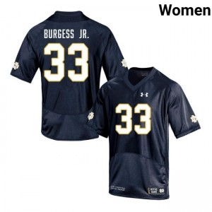 Women Christopher Burgess Jr. Navy Notre Dame Fighting Irish #33 College Football Limited Jerseys 154973-493