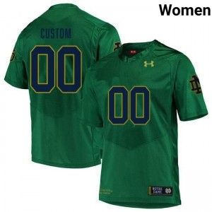 Womens Custom Green Notre Dame Fighting Irish #00 College Football Official Jerseys 381170-752