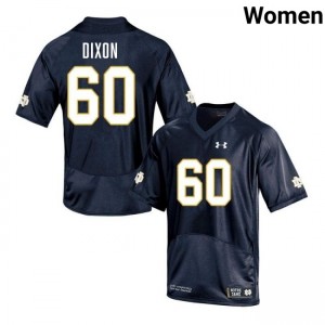Women Davion Dixon Navy Notre Dame Fighting Irish #60 College Football University Jerseys 218879-430