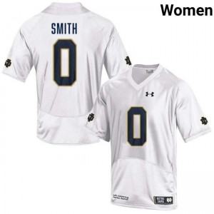 Women DeVonta Smith White Notre Dame Fighting Irish #0 College Football High School Jersey 123030-351