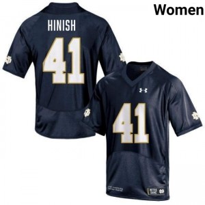 Women Donovan Hinish Navy Notre Dame Fighting Irish #41 College Football NCAA Jersey 930007-602