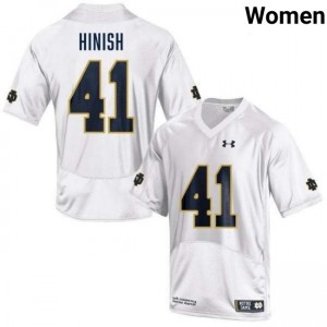 Womens Donovan Hinish White Notre Dame Fighting Irish #41 College Football Alumni Jerseys 432894-298