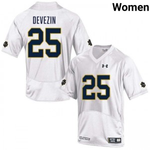 Women Dylan Devezin White Notre Dame Fighting Irish #25 College Football Embroidery Jersey 806879-838