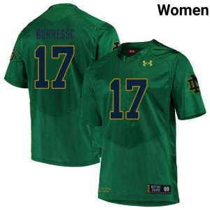 Womens Elijah Burress Green Notre Dame Fighting Irish #17 College Football 2025-26 Jerseys 693374-397
