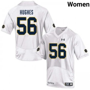 Women Elijah Hughes White Notre Dame Fighting Irish #56 College Football High School Jerseys 115206-588