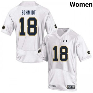 Women Erik Schmidt White Notre Dame Fighting Irish #18 College Football Alumni Jerseys 162566-691
