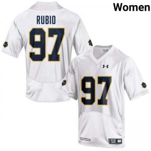 Women's Gabriel Rubio White Notre Dame Fighting Irish #97 College Football Player Jersey 879424-395