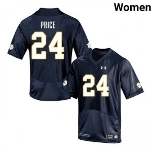 Women's Jadarian Price Navy Notre Dame Fighting Irish #24 College Football Limited Jerseys 534205-303