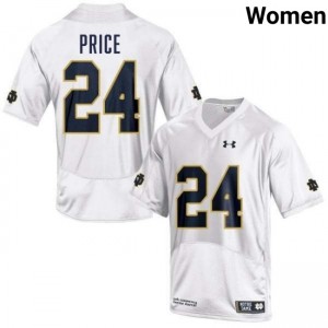 Women's Jadarian Price White Notre Dame Fighting Irish #24 College Football 2025-26 Jersey 707153-858