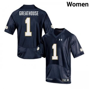 Women Jaden Greathouse Navy Notre Dame Fighting Irish #1 College Football Game Jersey 247157-948