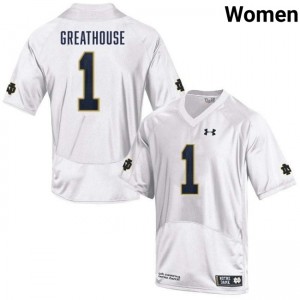 Women's Jaden Greathouse White Notre Dame Fighting Irish #1 College Football Alumni Jerseys 379979-859