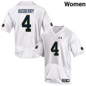 Women's Jaiden Ausberry White Notre Dame Fighting Irish #4 College Football 2025-26 Jerseys 199857-652