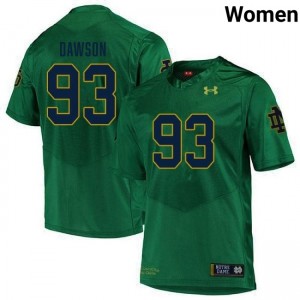 Womens Jared Dawson Green Notre Dame Fighting Irish #93 College Football High School Jerseys 546074-396