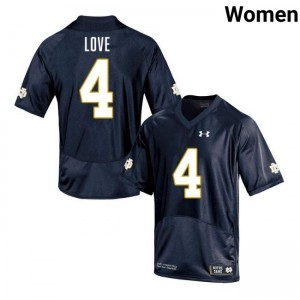 Womens Jeremiyah Love Navy Notre Dame Fighting Irish #4 College Football 2025-26 Jersey 699308-998