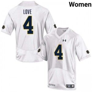 Women's Jeremiyah Love White Notre Dame Fighting Irish #4 College Football 2025 Jerseys 315321-114