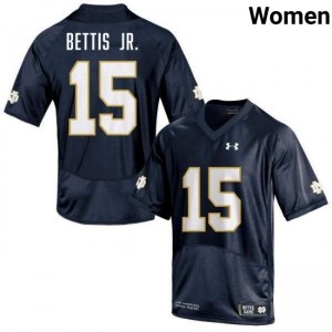 Women's Jerome Bettis Jr. Navy Notre Dame Fighting Irish #15 College Football 2025 Jerseys 692299-356