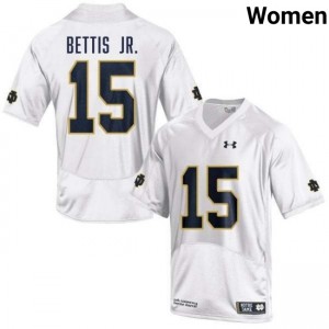 Womens Jerome Bettis Jr. White Notre Dame Fighting Irish #15 College Football Limited Jerseys 882885-164