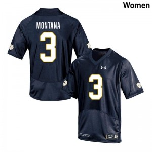 Womens Joe Montana Navy Notre Dame Fighting Irish #3 College Football Stitched Jerseys 369003-453