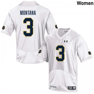 Women's Joe Montana White Notre Dame Fighting Irish #3 College Football University Jersey 460137-357