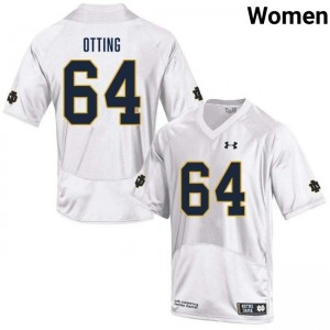 Women's Joe Otting White Notre Dame Fighting Irish #64 College Football Embroidery Jerseys 525502-992