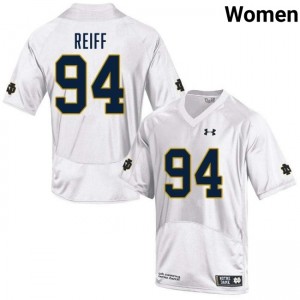 Women Joe Reiff White Notre Dame Fighting Irish #94 College Football High School Jersey 904919-350