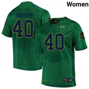 Women's Joshua Burnham Green Notre Dame Fighting Irish #40 College Football High School Jerseys 538235-918