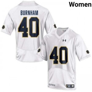 Women's Joshua Burnham White Notre Dame Fighting Irish #40 College Football Limited Jersey 531756-505