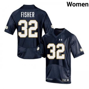 Women's Justin Fisher Navy Notre Dame Fighting Irish #32 College Football Alumni Jerseys 970201-952