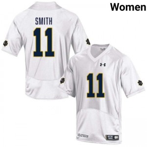 Womens KK Smith White Notre Dame Fighting Irish #11 College Football Stitched Jerseys 193129-170