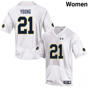 Womens Kedren Young White Notre Dame Fighting Irish #21 College Football Limited Jersey 940715-272