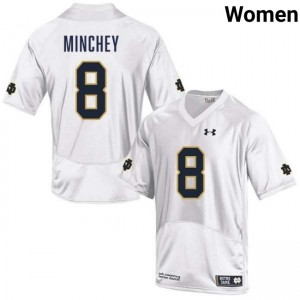 Women Kenny Minchey White Notre Dame Fighting Irish #8 College Football 2025-26 Jerseys 950785-455