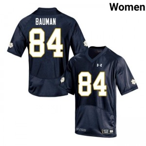 Womens Kevin Bauman Navy Notre Dame Fighting Irish #84 College Football 2025-26 Jersey 500662-235