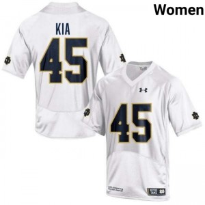 Women's Ko'o Kia White Notre Dame Fighting Irish #45 College Football Embroidery Jerseys 226541-878