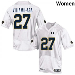 Womens Kyngstonn Viliamu-Asa White Notre Dame Fighting Irish #27 College Football 2025 Jersey 403377-139