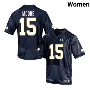 Women Leonard Moore Navy Notre Dame Fighting Irish #15 College Football 2025-26 Jersey 841512-167