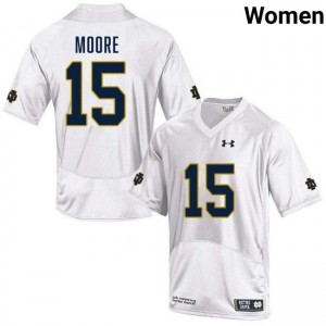 Women Leonard Moore White Notre Dame Fighting Irish #15 College Football University Jerseys 651720-467