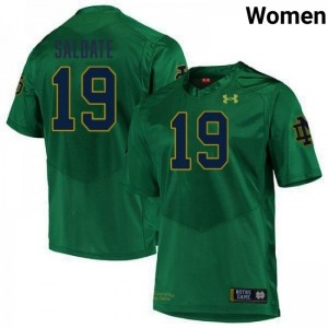 Women Logan Saldate Green Notre Dame Fighting Irish #19 College Football Embroidery Jersey 124248-105