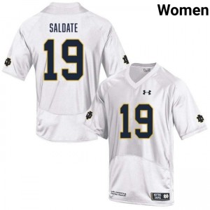 Womens Logan Saldate White Notre Dame Fighting Irish #19 College Football Player Jersey 806257-349