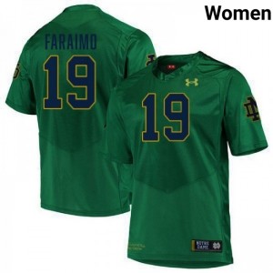 Women's Madden Faraimo Green Notre Dame Fighting Irish #19 College Football Game Jerseys 389632-392