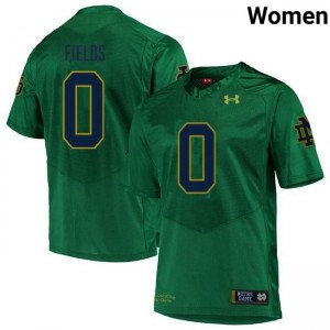 Women's Malachi Fields Green Notre Dame Fighting Irish #0 College Football Alumni Jerseys 900019-210