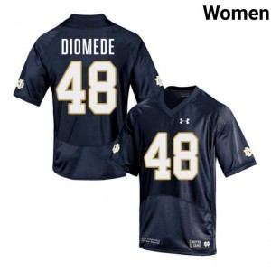 Womens Marcello Diomede Navy Notre Dame Fighting Irish #48 College Football High School Jersey 649034-525