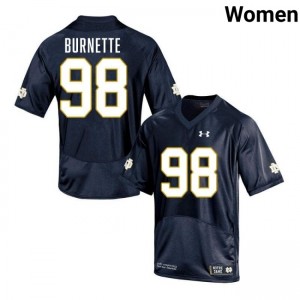 Women Noah Burnette Navy Notre Dame Fighting Irish #98 College Football Limited Jersey 889727-480